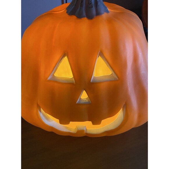 Other - Vintage Pumpkin Blow Mold Lighted Jack O Lantern Tested Works Halloween Decor